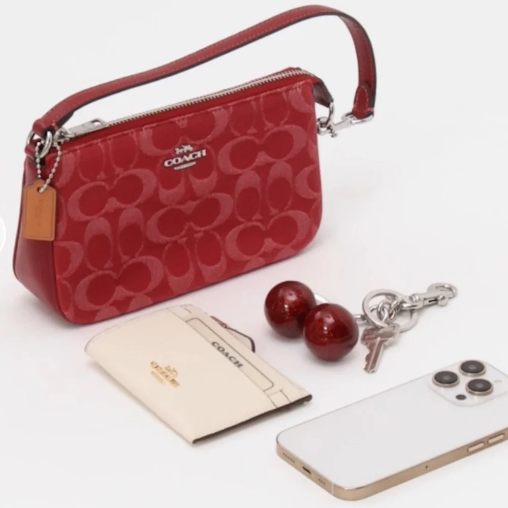 COACH Nolita 19 in Signature Denim Shoulder Bag - True Red / Silver - Picture 9 of 9